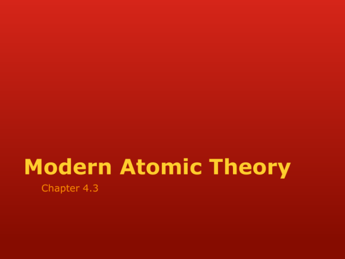 Section 4.3 modern atomic theory answer key