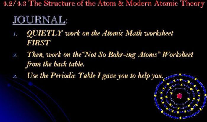 Section 4.3 modern atomic theory answer key