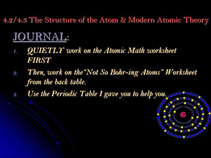 Section 4.3 modern atomic theory answer key