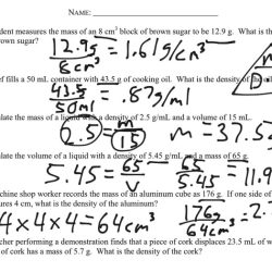 Density practice problem worksheet answers