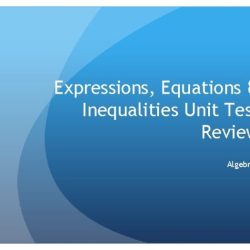 Expressions equations and inequalities unit test part 1