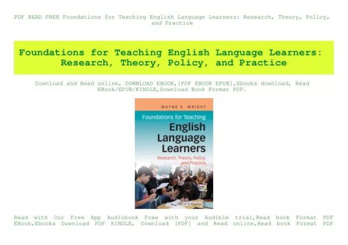 Foundations for teaching english language learners pdf